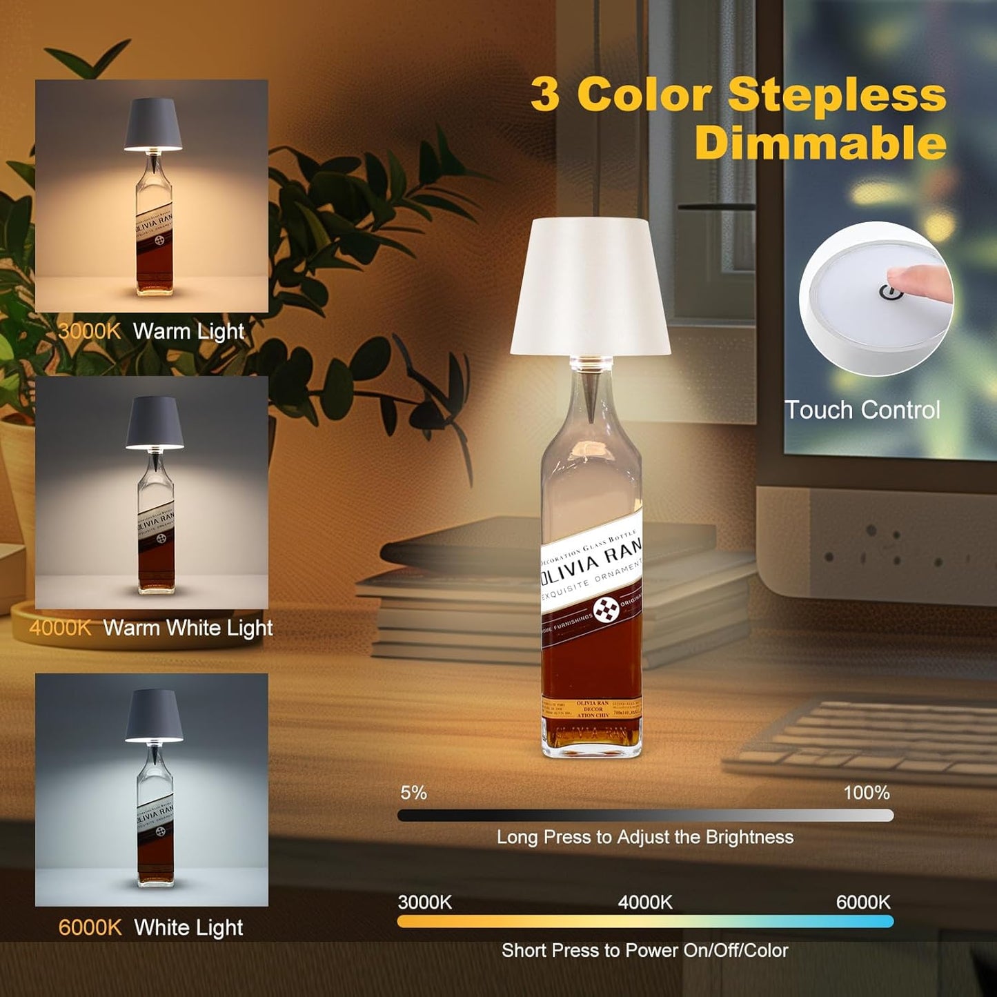 BottleGlow™ Luxe Ambient Touch Lamp