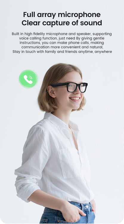[GOLD] CyanVue AI Smart Glasses – 8MP Camera Glasses with Music & Call Features