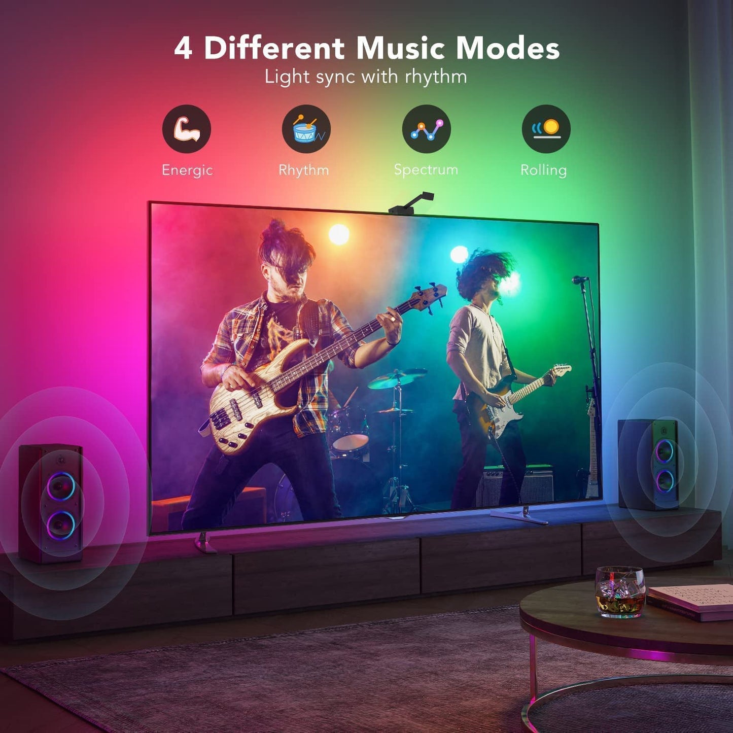 [GOLD] GlowSync™ HD – Smart LED TV Backlight Strip with Real-Time Screen Sync (50–65” TVs Only)
