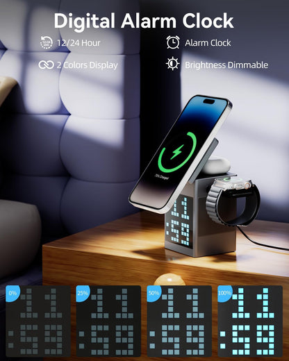 [GOLD] PixelCharge 3-in-1 Bluetooth Speaker & Charging Station
