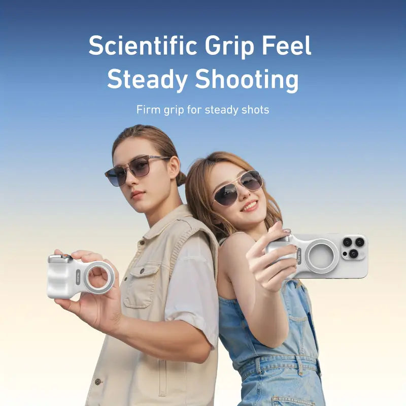 TELESIN Fun Shooting - Magnetic Camera Grip for iPhone and Android with Detachable Wireless Shutter Button