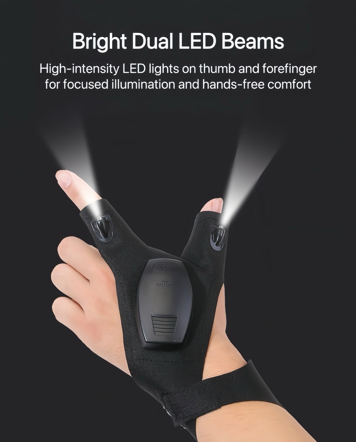 [GOLD] GlowGrip Pro – Waterproof Finger Flashlight Gloves