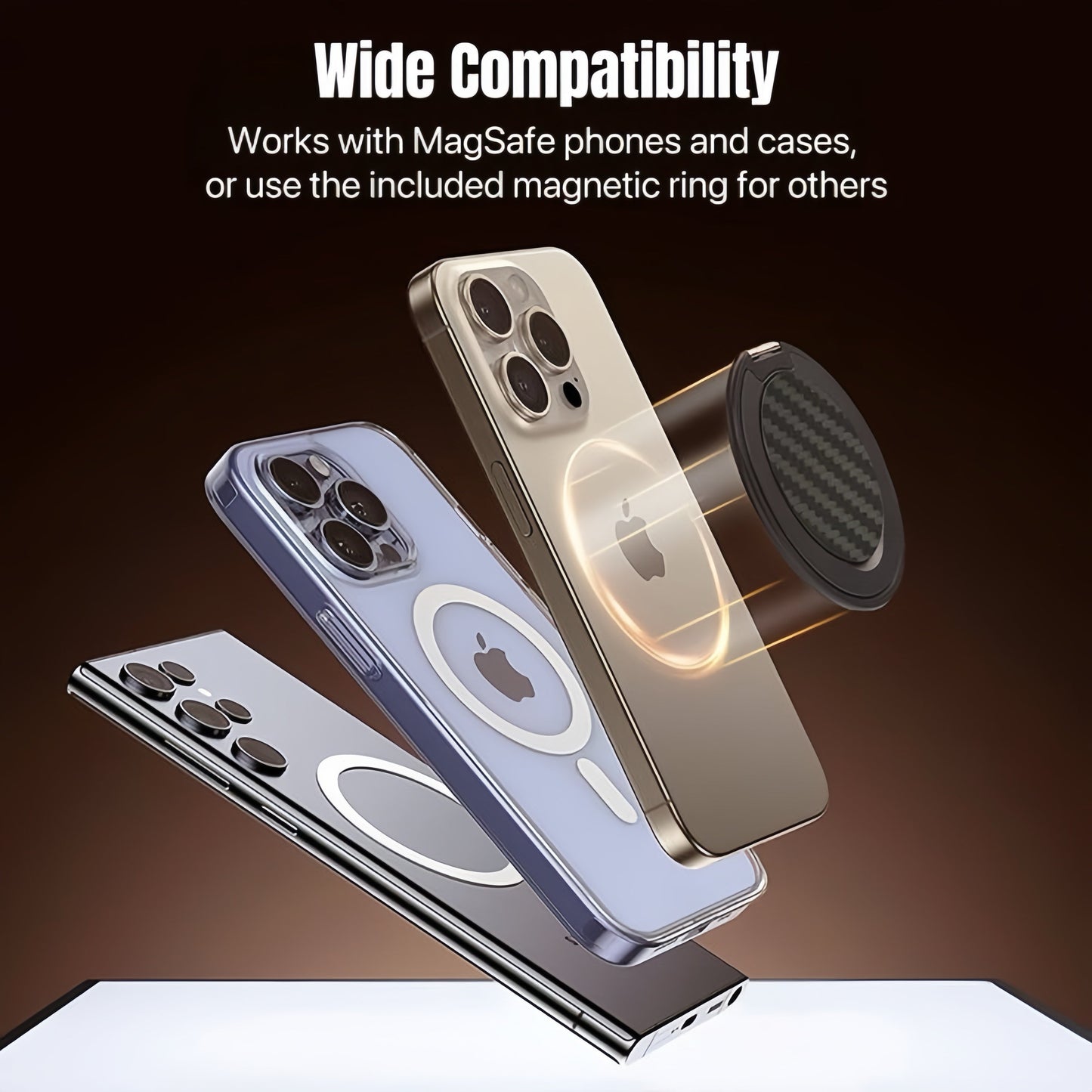 [GOLD] MagGrip 360 Stand – Snap-On Grip, Stand & Mirror in One