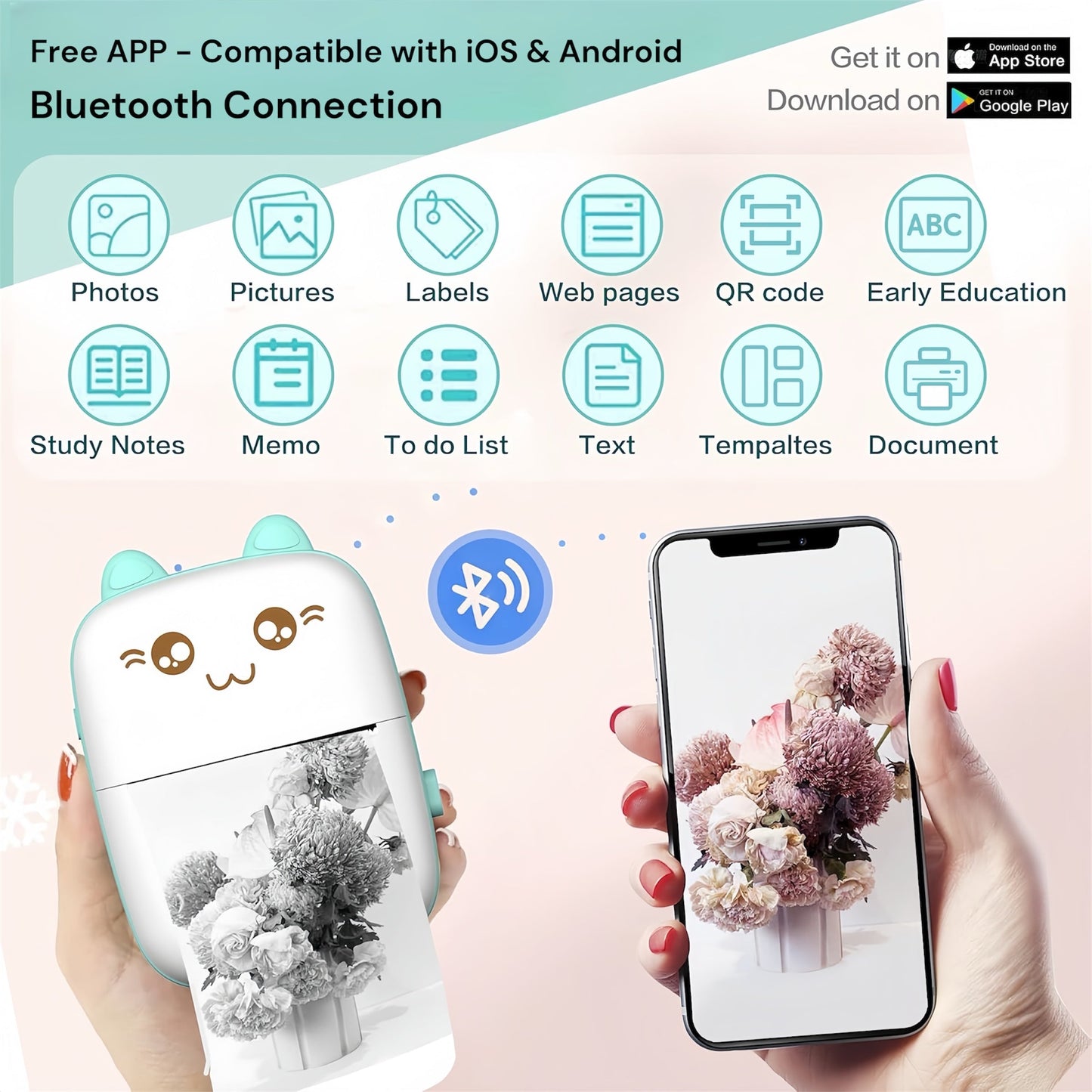 [GOLD] Mini Bluetooth Thermal Printer – Fun & Easy Wireless Printing