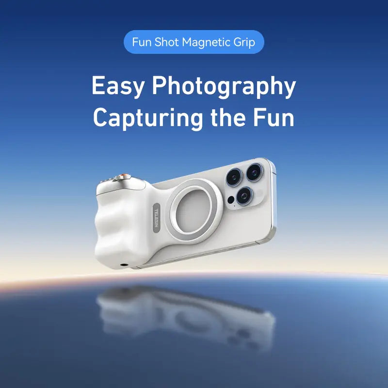 TELESIN Fun Shooting - Magnetic Camera Grip for iPhone and Android with Detachable Wireless Shutter Button