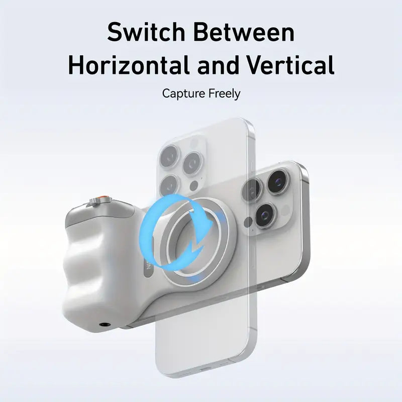 TELESIN Fun Shooting - Magnetic Camera Grip for iPhone and Android with Detachable Wireless Shutter Button