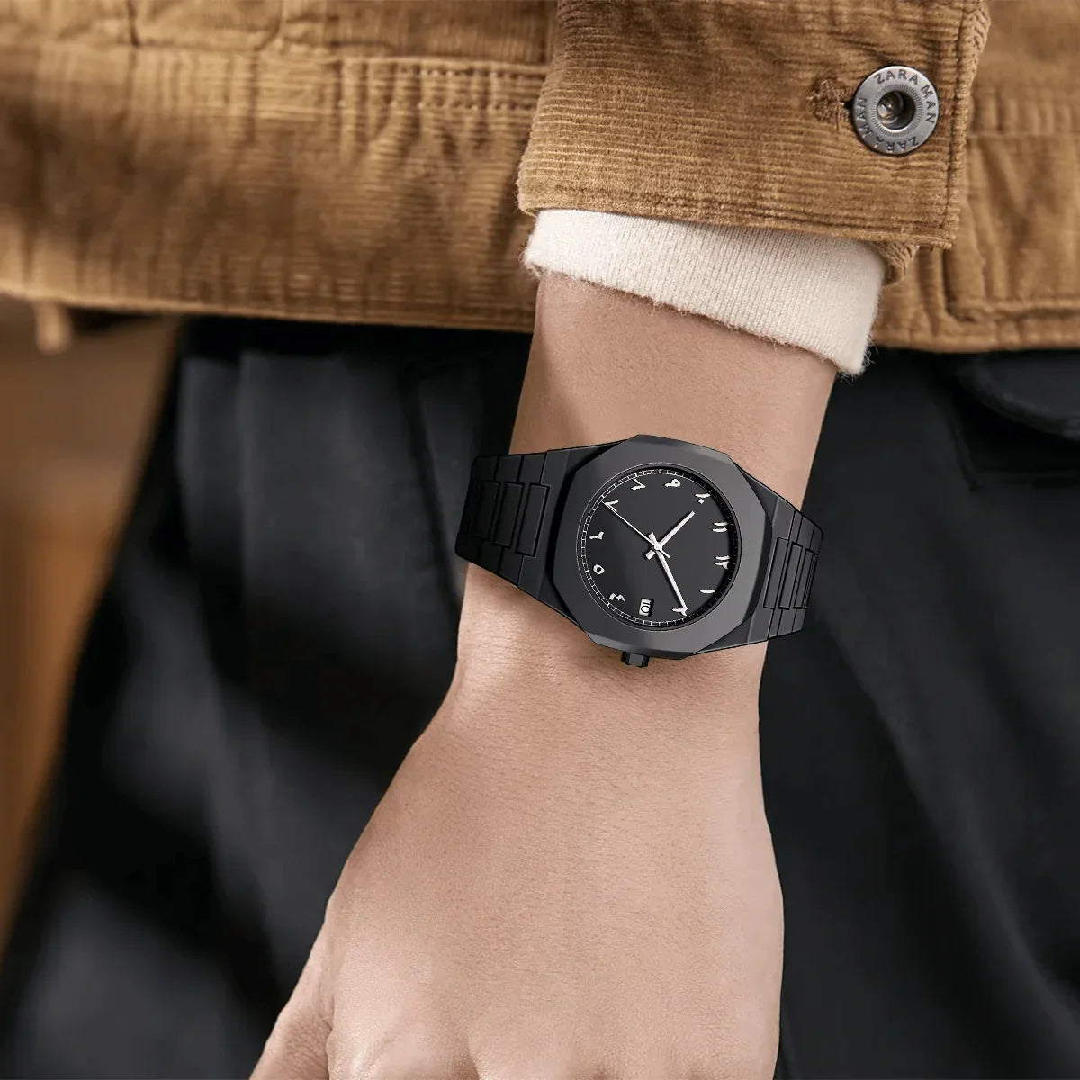 Stainless Steel Arabic Aura  Watch